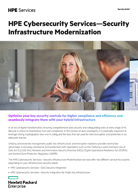 HPE Cybersecurity Services Security Infrastructure Modernization thumbnail