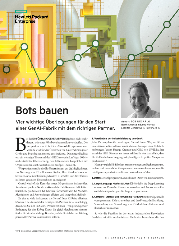 Bots bauen – vier wichtige Überlegungen für den Start einer GenAI-Fabrik mit dem richtigen Partner – ein Artikel aus The Doppler thumbnail