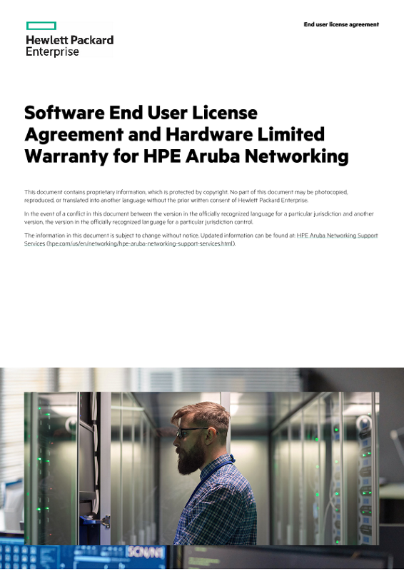 Software End User License Agreement and Hardware Limited Warranty for HPE Aruba Networking thumbnail