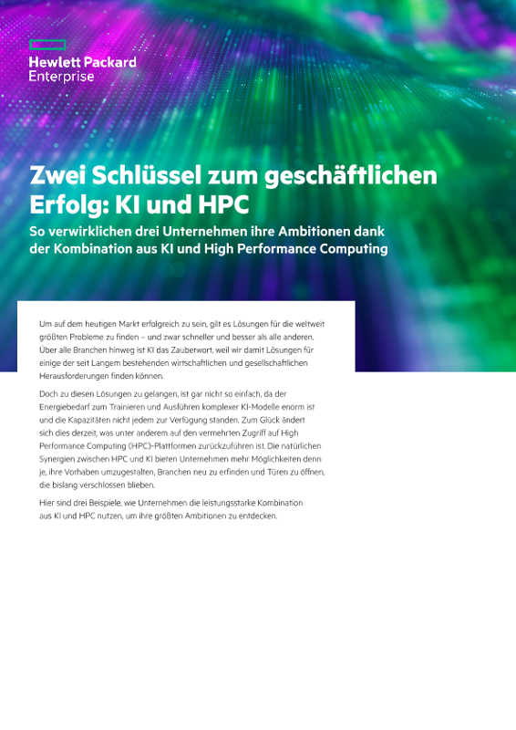 Zwei Schlüssel zum geschäftlichen Erfolg: KI und HPC thumbnail