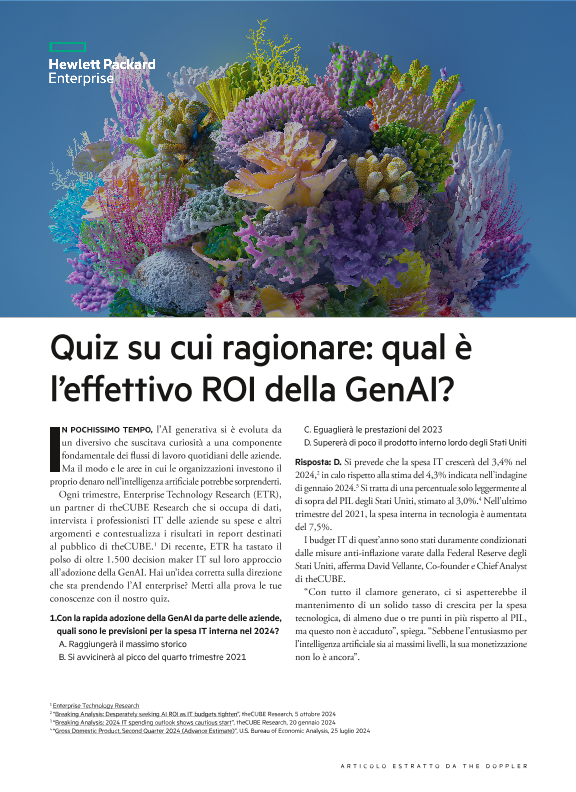 Quiz su cui ragionare: qual è l’effettivo ROI della GenAI? - un articolo di The Doppler thumbnail