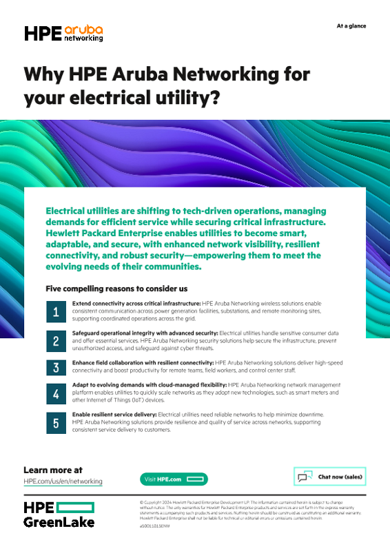 Why HPE Aruba Networking for your electrical utility? thumbnail