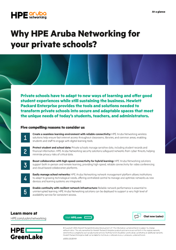 Why HPE Aruba Networking for your private schools? thumbnail
