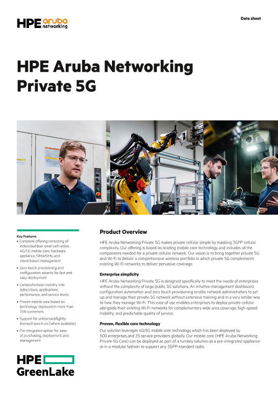 HPE Aruba Networking Private 5G thumbnail