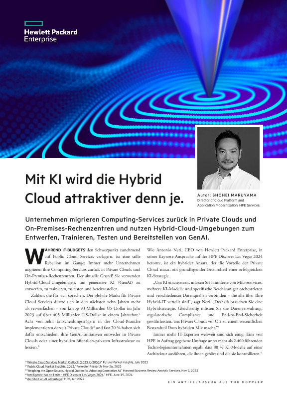 Mit KI wird die Hybrid Cloud attraktiver denn je – ein Artikel von The Doppler thumbnail