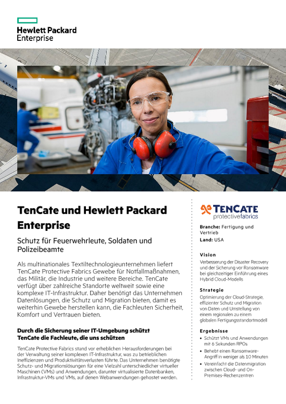 TenCate und Hewlett Packard Enterprise – Schutz für Feuerwehrleute, Soldaten und Polizeibeamte thumbnail