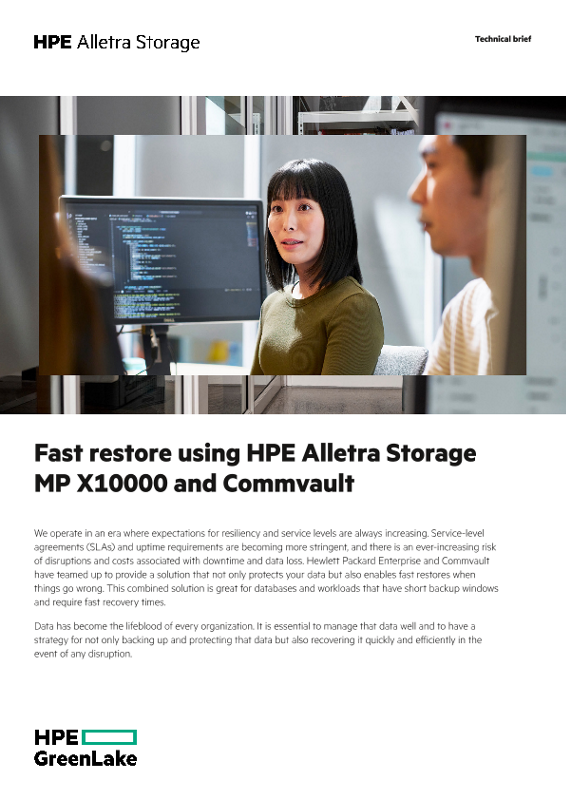 Fast restore using HPE Alletra Storage MP X10000 and Commvault thumbnail
