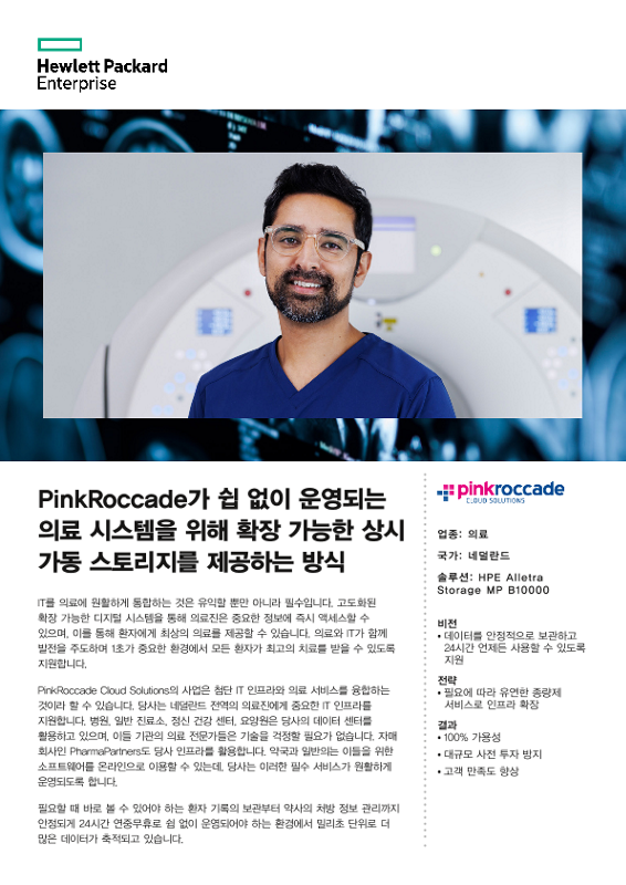 PinkRoccade가 쉽 없이 운영되는 의료 시스템을 위해 확장 가능한 상시 가동 스토리지를 제공하는 방식 – PinkRoccade Cloud Solutions thumbnail