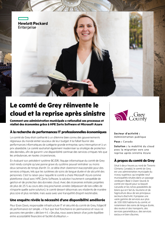 Le comté de Grey réinvente le cloud et la reprise après sinistre thumbnail