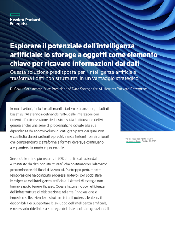 Esplorare il potenziale dell’intelligenza artificiale: lo storage a oggetti come elemento chiave per ricavare informazioni dai dati thumbnail