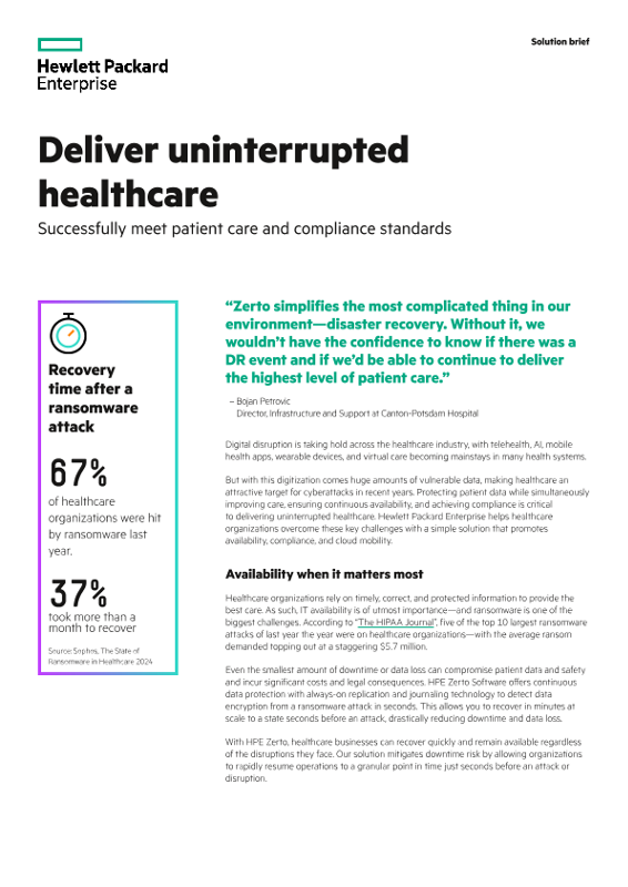 Deliver uninterrupted healthcare thumbnail