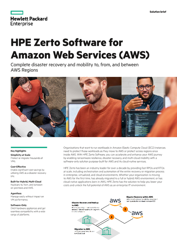 HPE Zerto Software for Amazon Web Services (AWS) thumbnail