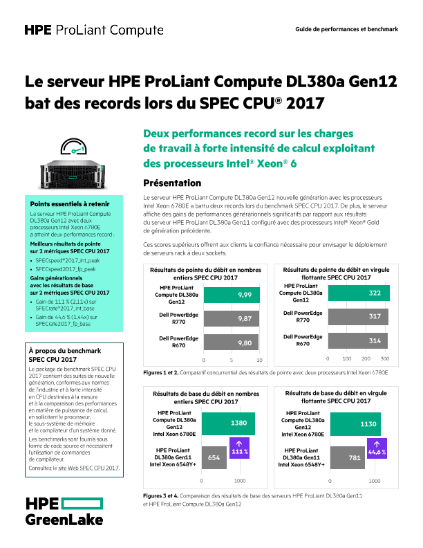 Le serveur HPE ProLiant Compute DL380a Gen12 bat des records lors du SPEC CPU® 2017 thumbnail