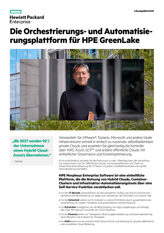 Die Orchestrierungs- und Automatisierungsplattform für HPE GreenLake thumbnail
