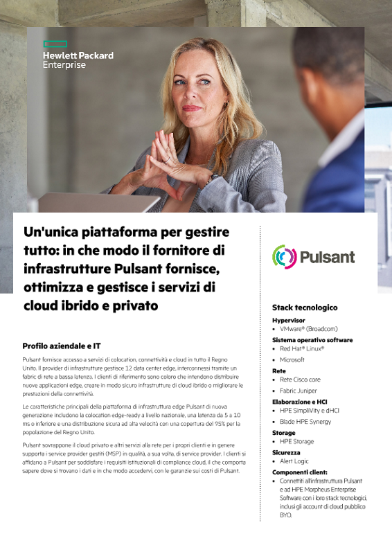 Una piattaforma per gestire tutto: in che modo il provider di infrastrutture Pulsant fornisce, ottimizza e gestisce i servizi di cloud ibrido e privato – Pulsant thumbnail