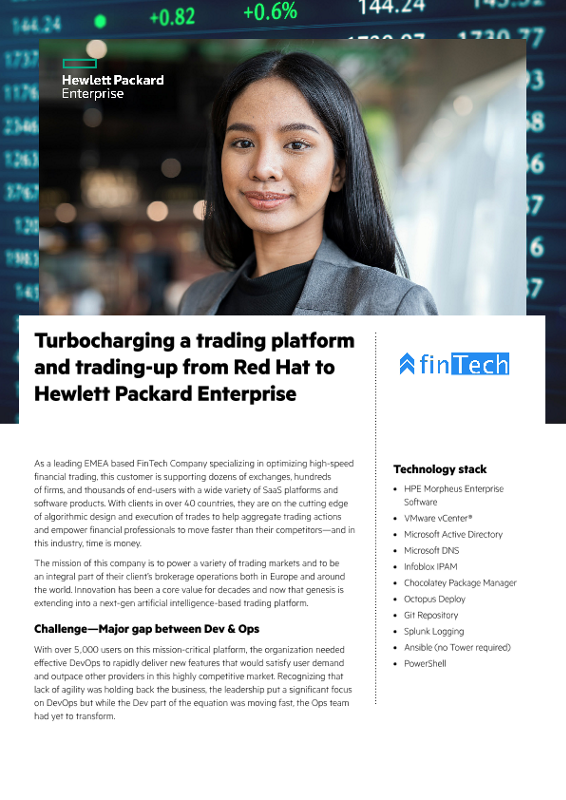 Turbocharging a trading platform and trading-up from Red Hat to Hewlett Packard Enterprise – FinTech thumbnail