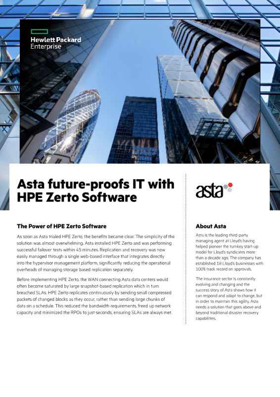 Asta future-proofs IT with HPE Zerto Software thumbnail