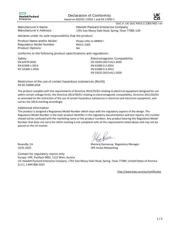 HPE NW ION Secure Gtwy SG2505P #UKDoC RSVLC-2305 thumbnail
