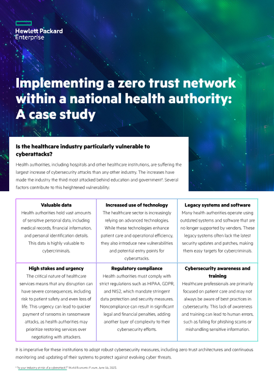 Implementing a zero trust network within a national health authority: A case study thumbnail