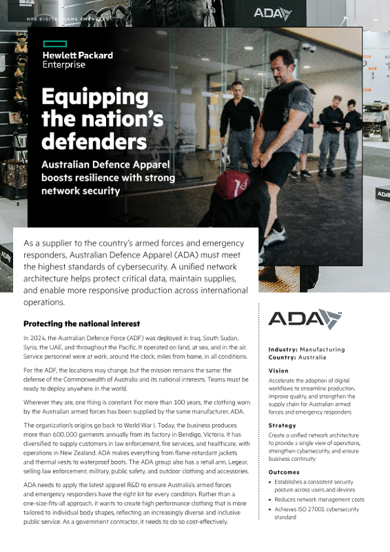 Equipping the nation’s defenders – Australian Defence Apparel boosts resilience with strong network security – ADA thumbnail