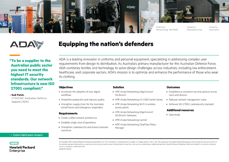 Equipping the nation’s defenders – Australian Defence Apparel boosts resilience with strong network security – ADA thumbnail