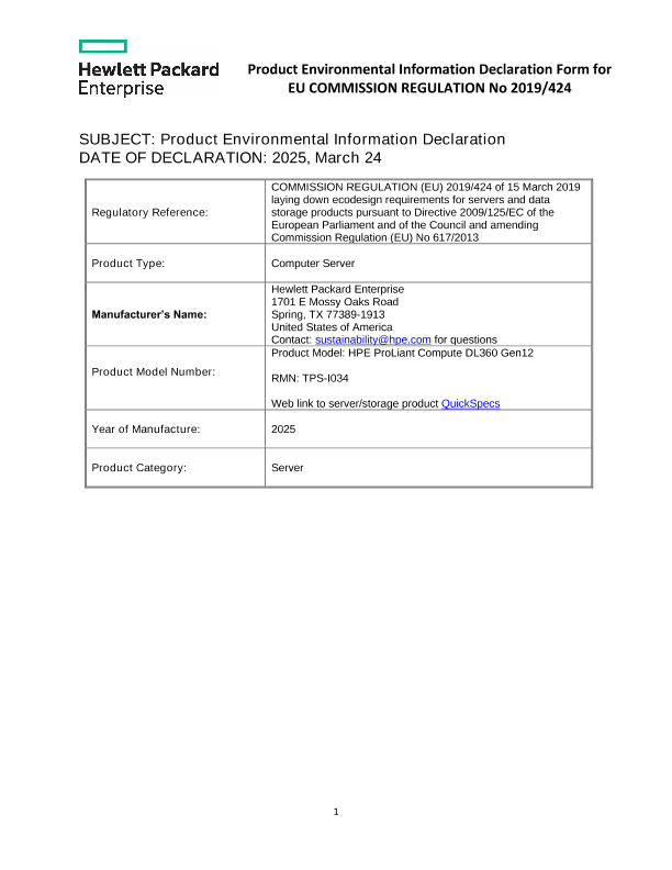 HPE ProLiant Compute DL360 Gen12 thumbnail