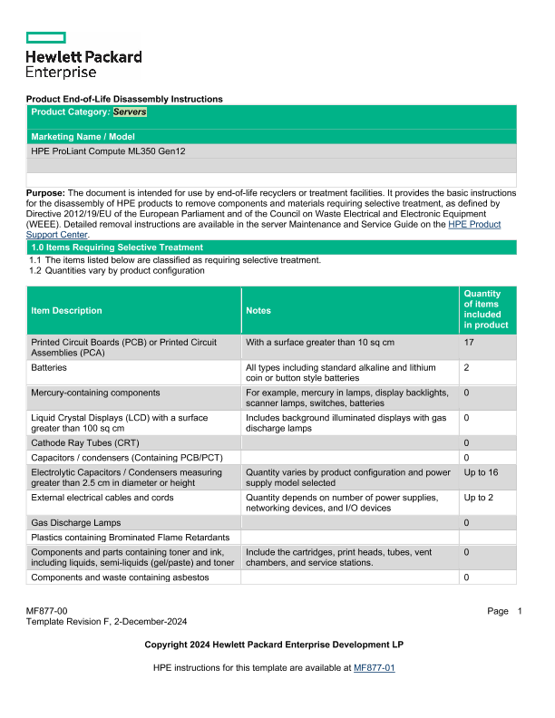 HPE ProLiant Compute ML350 Gen12 thumbnail