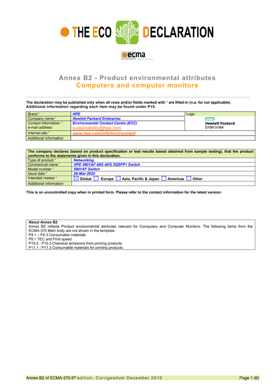 Switch – 5901AF model (JL864A) thumbnail