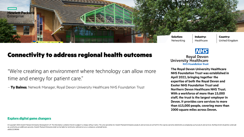 Connectivity to address regional health outcomes – Royal Devon University Healthcare NHS Foundation Trust thumbnail