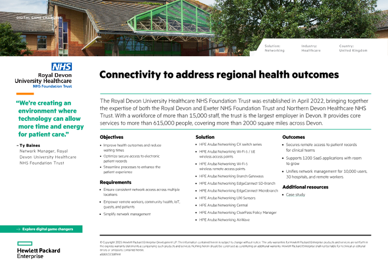 Connectivity to address regional health outcomes – Royal Devon University Healthcare NHS Foundation Trust thumbnail