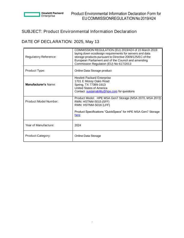 HPE MSA Gen7 Storage (MSA 2070, MSA 2072) thumbnail