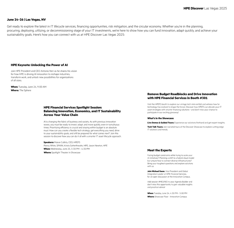 HPE Financial Services at HPE Discover Las Vegas 2025 thumbnail