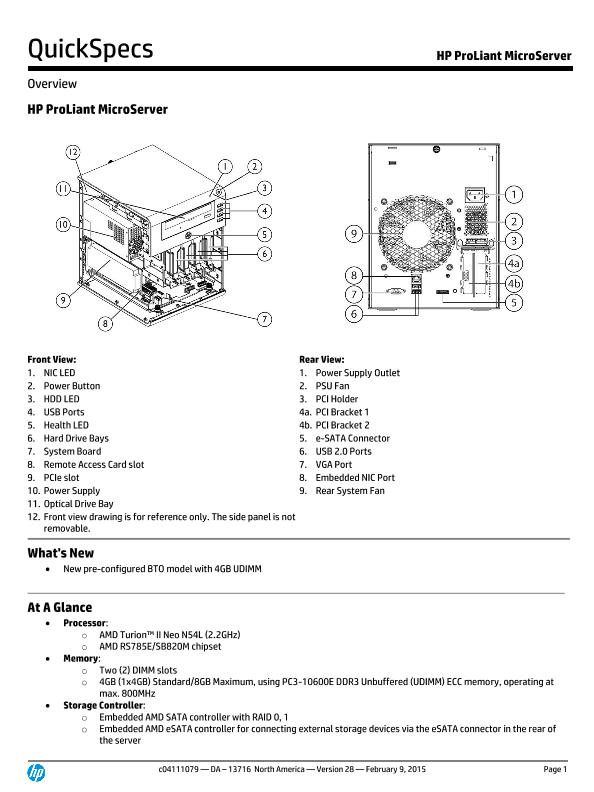 HP ProLiant MicroServer – North America version thumbnail