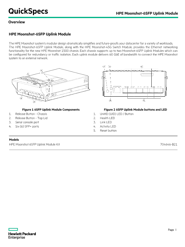 HPE Moonshot-6SFP Uplink Module thumbnail