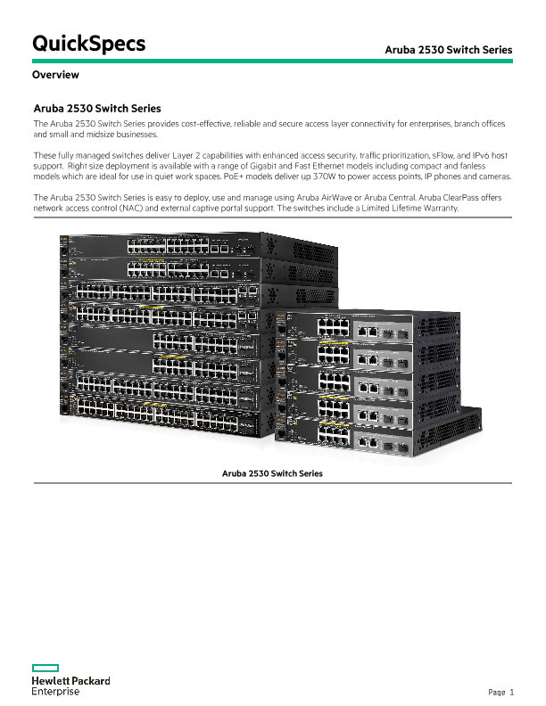 Aruba 2530 Switch Series