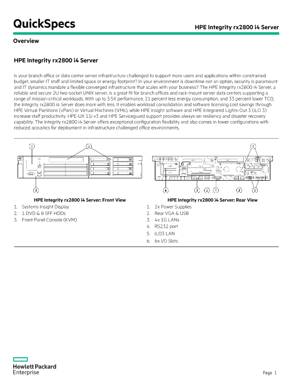 HPE Integrity rx2800 i4 Server thumbnail