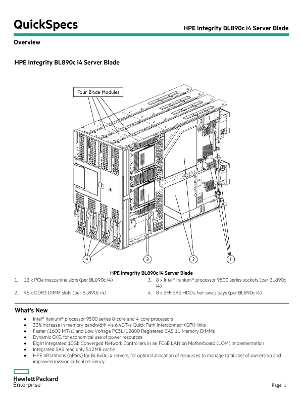 HPE Integrity BL890c i4 Server Blade thumbnail