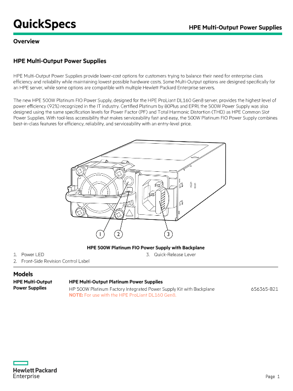 HPE Multi-Output Power Supplies thumbnail