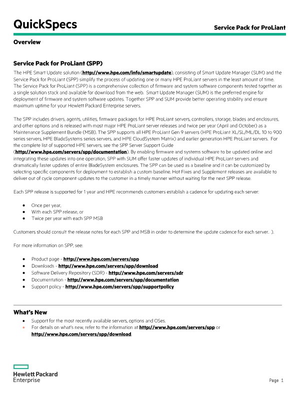 Service Pack for ProLiant