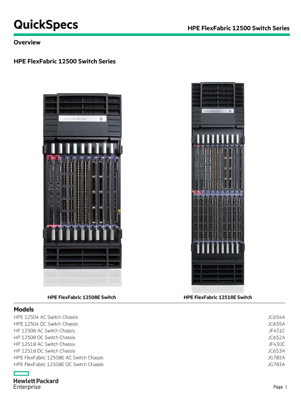 HPE FlexFabric 12500 Switch Series thumbnail