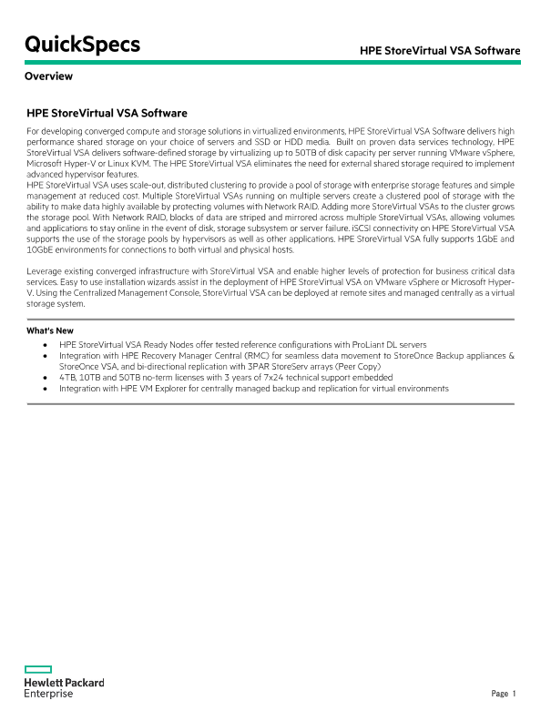 HPE StoreVirtual VSA Software thumbnail