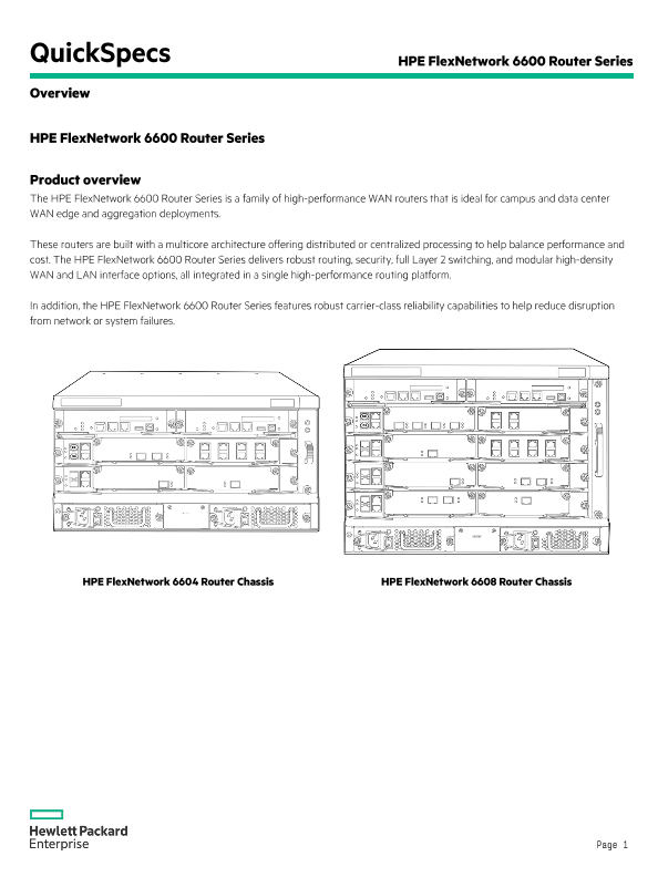 HPE FlexNetwork 6600 Router Series thumbnail