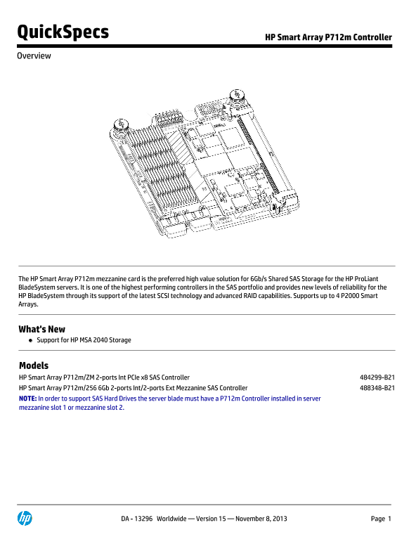 HP Smart Array P712m Controller thumbnail
