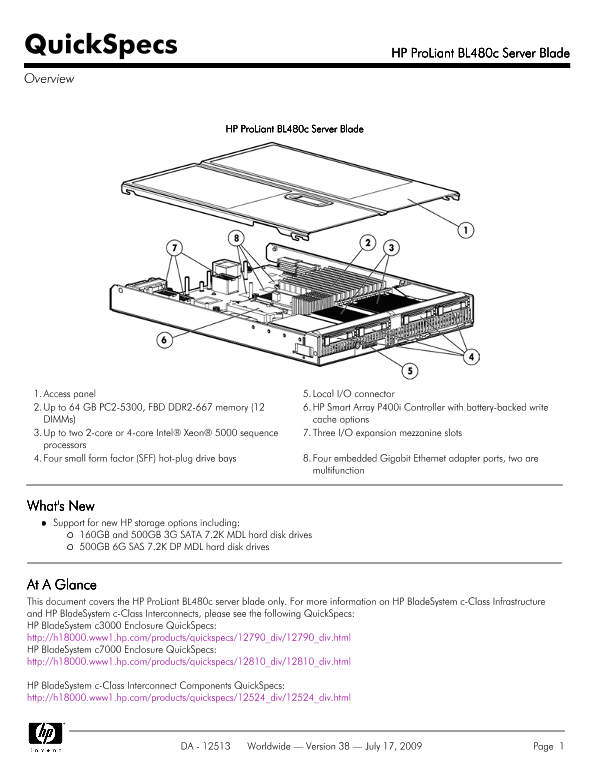 HP ProLiant BL480c Server Blade thumbnail