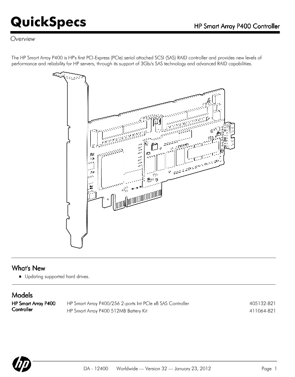 HP Smart Array P400 Controller thumbnail