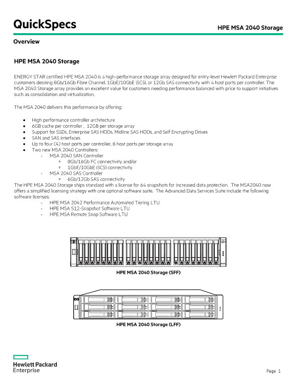 HPE MSA 2040 Storage thumbnail