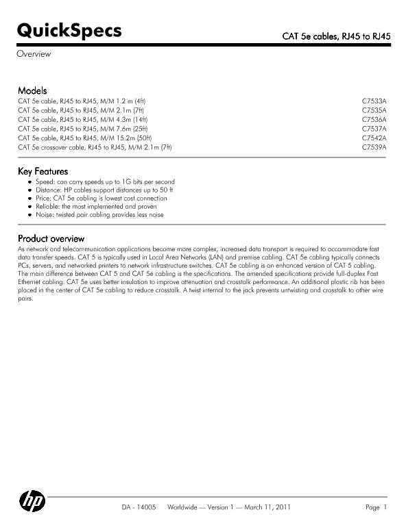 CAT 5e cables, RJ45 to RJ45 thumbnail