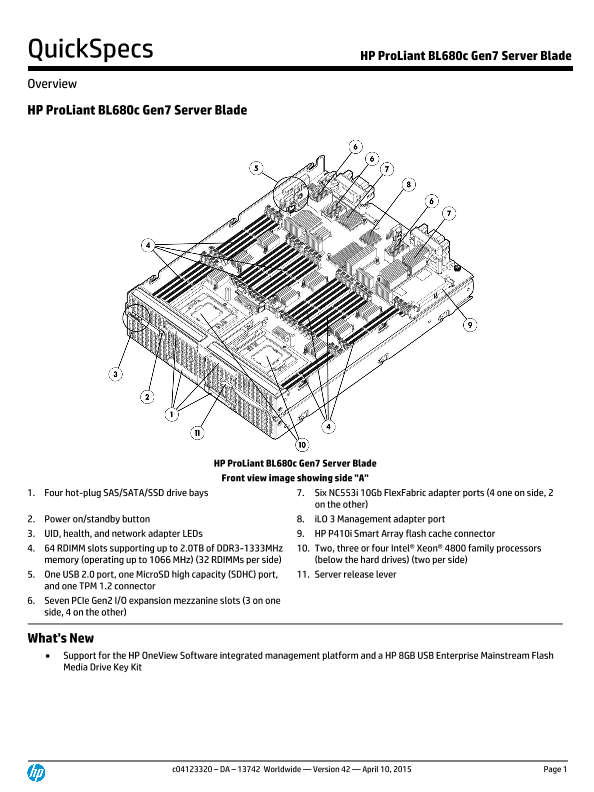 HP ProLiant BL680c Gen7 Server Blade thumbnail