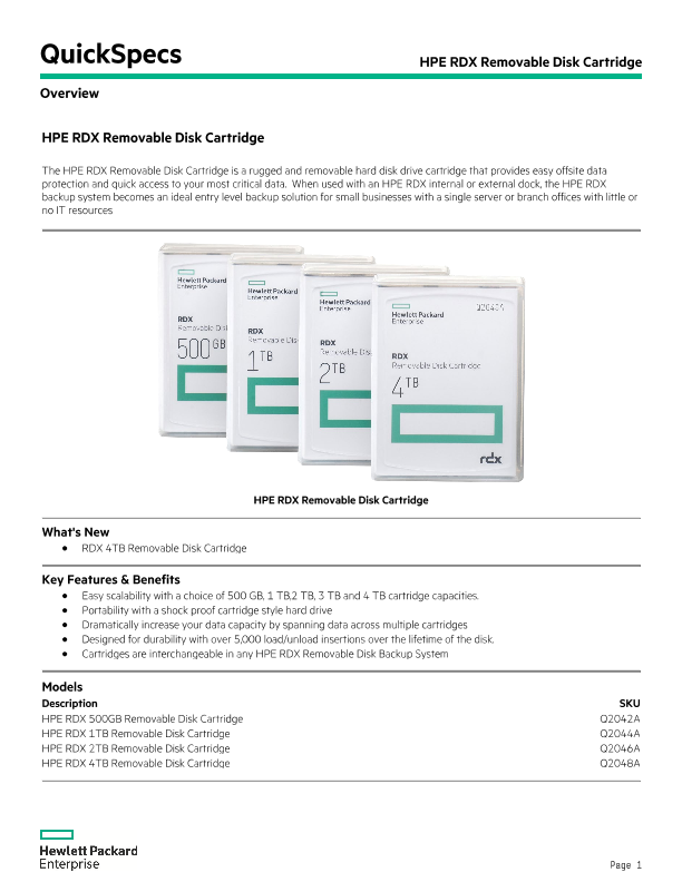 HPE RDX Removable Disk Cartridge thumbnail