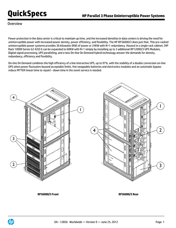 HP Parallel 3 Phase Uninterruptible Power Systems thumbnail